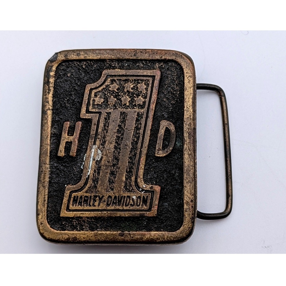 Vintage 1975 Harley Davidson #1 Belt Buckle MM Limited Chicago Serial 600 Brass